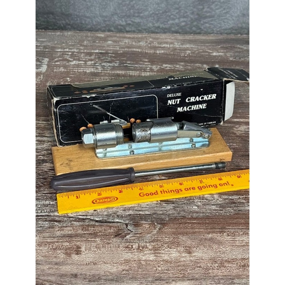 Deluxe Nut Cracker Machine Vintage Kitchen Gadget With Original Box